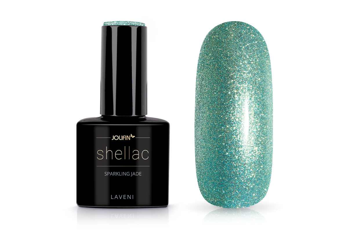 Jolifin LAVENI Shellac - sparkling jade 10ml