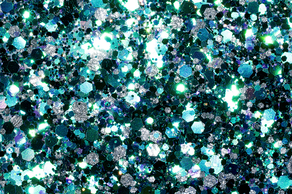 Jolifin LAVENI Silver Chameleon Glittermix - aqua türkis