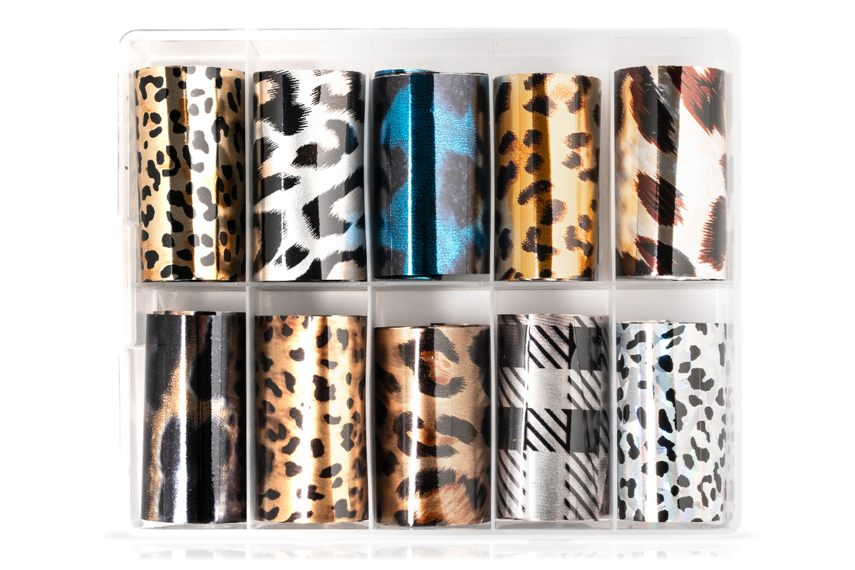 Jolifin Transfer Nail Foils Box - Chrome animalprint