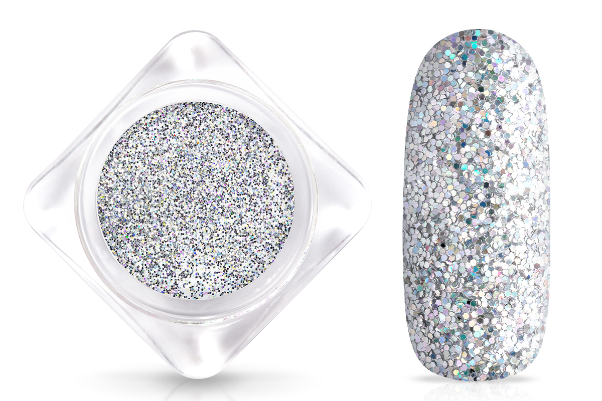 Jolifin Glitterpuder - hologramm silver