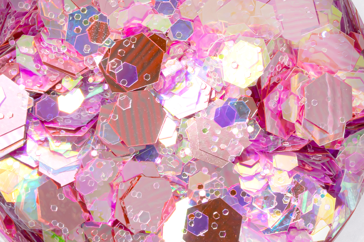 Jolifin Hexagon Glitter - pastell-rose