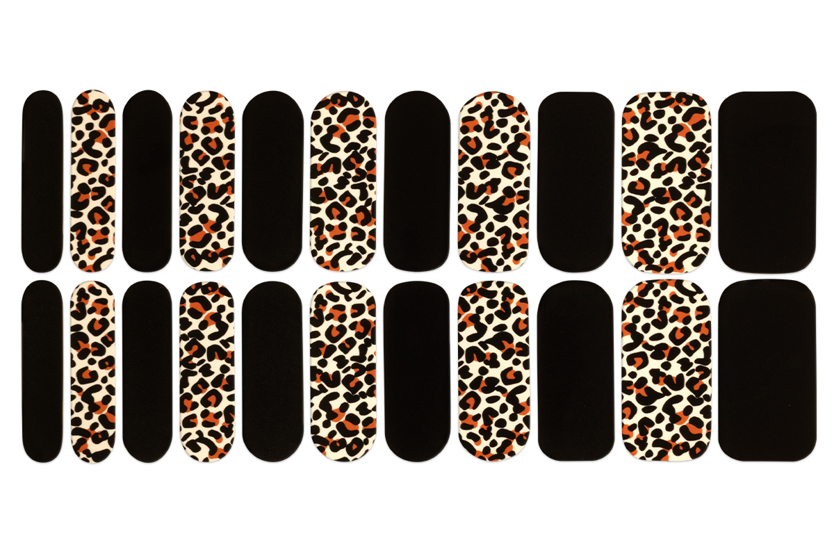 Jolifin LAVENI Nagellack-Wraps - black leopard mix