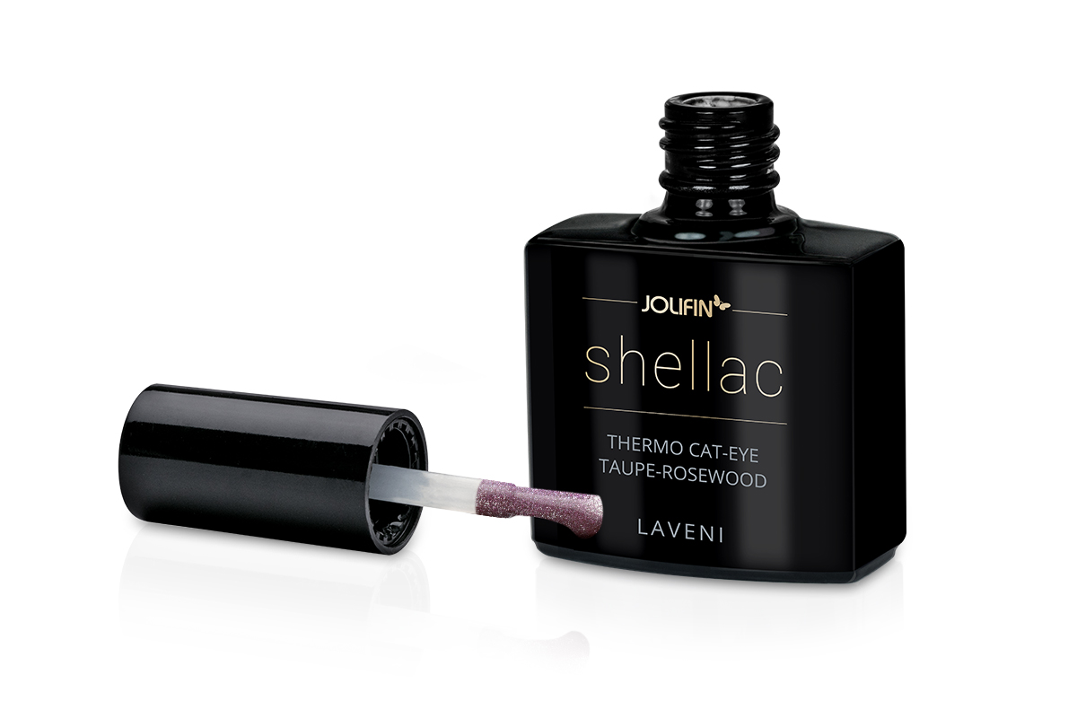 Jolifin LAVENI Shellac - Thermo Cat-Eye taupe-rosewood 10ml