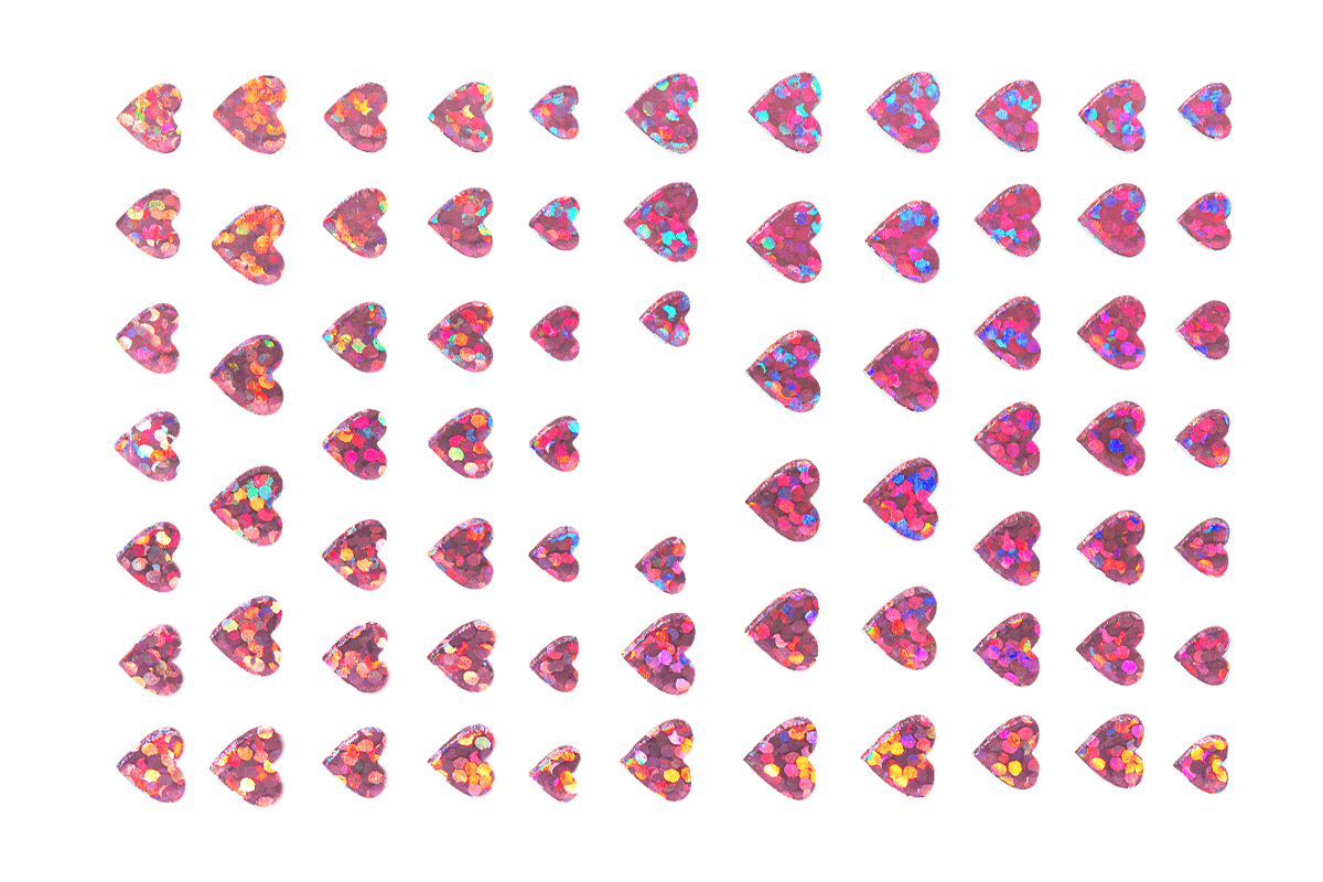 Jolifin LAVENI Sticker - Hearts rosé hologramm