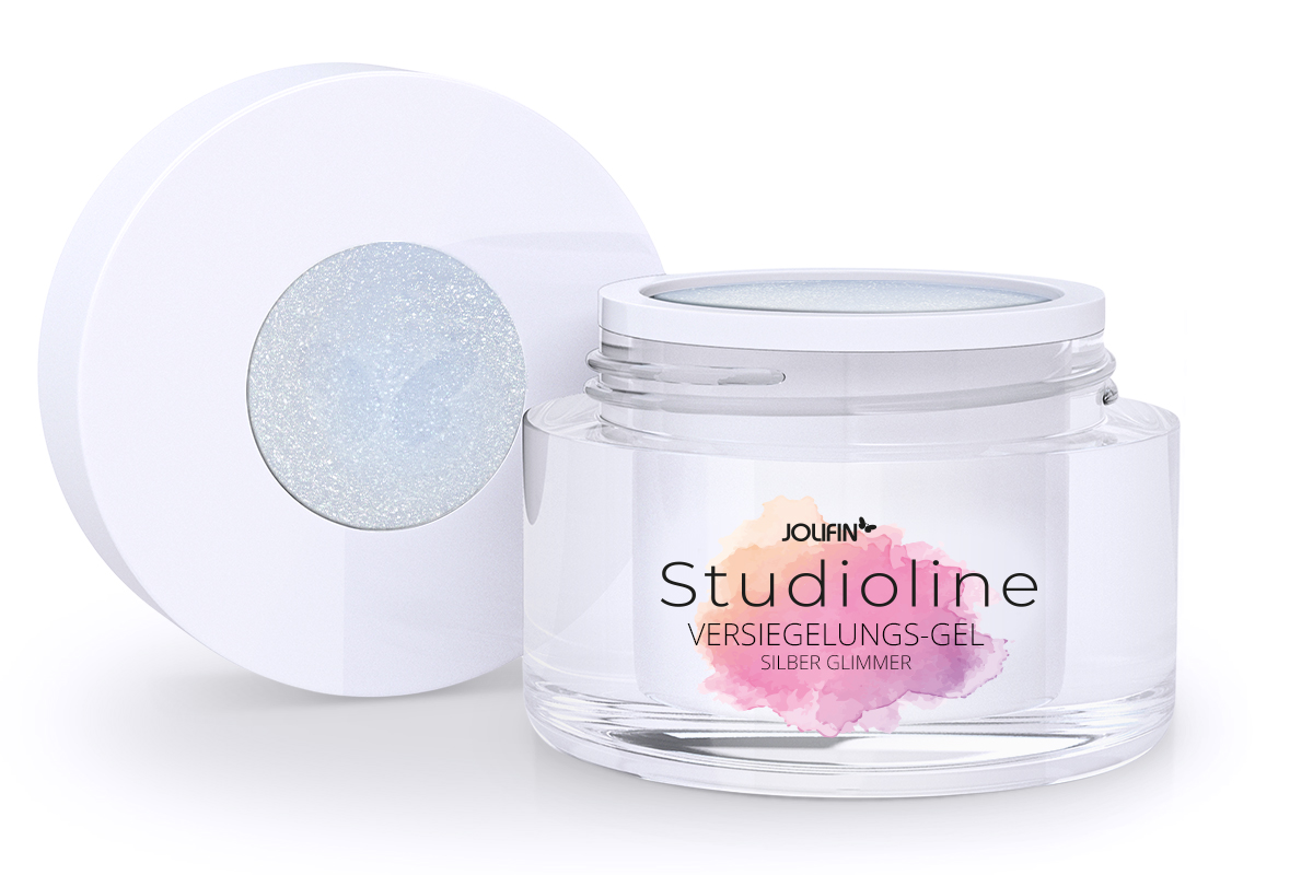 Jolifin Studioline - Sealing gel silver mica 30ml