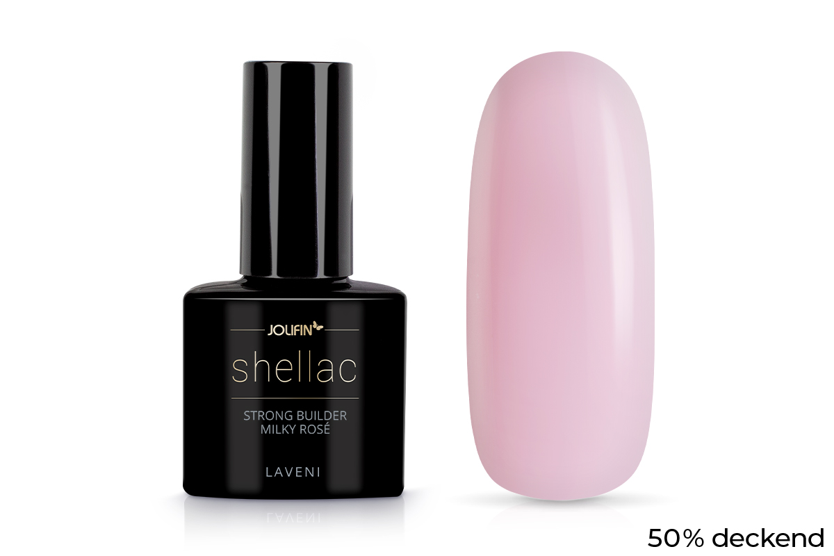 Jolifin LAVENI Shellac - StrongBuilder milky rosé 10ml