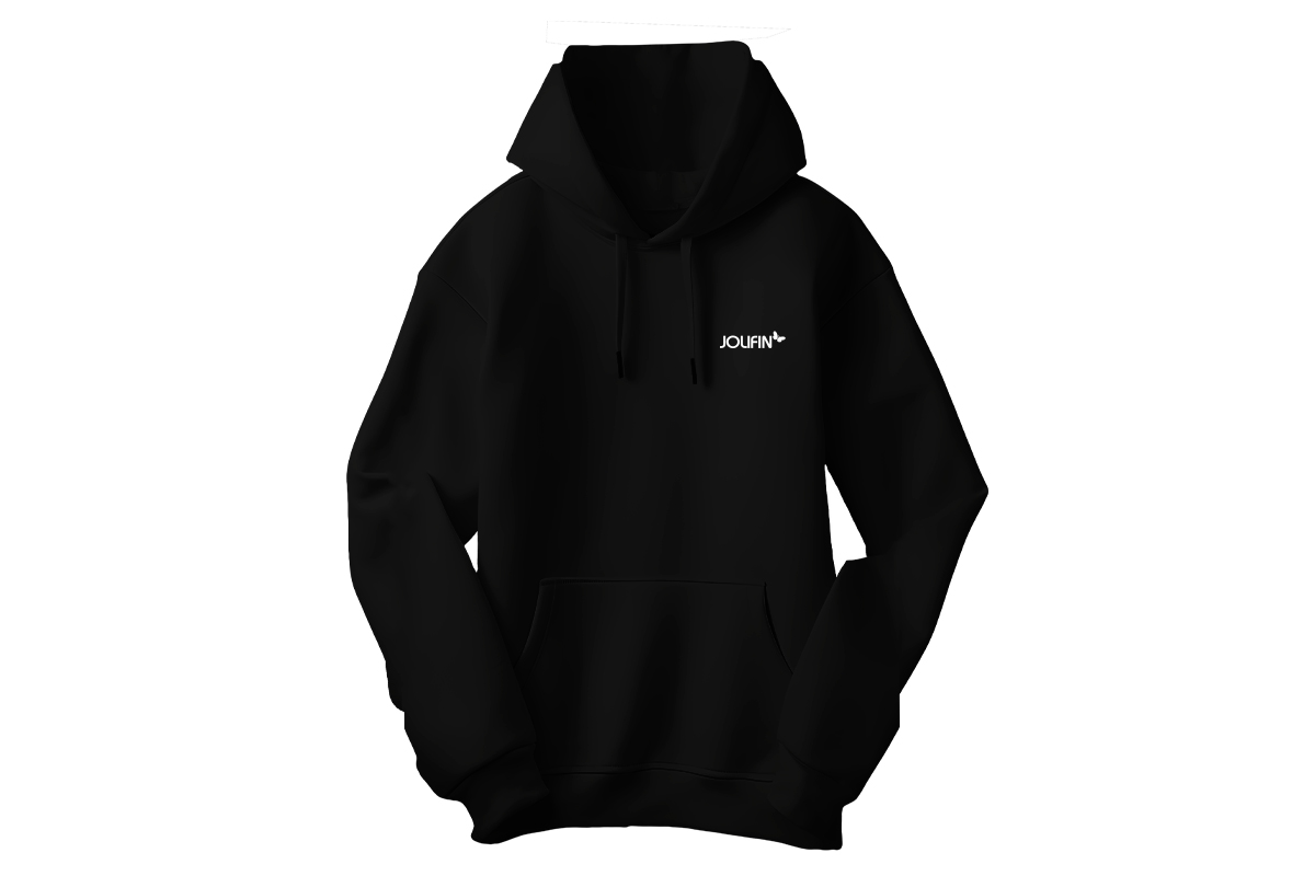Jolifin Pullover Hoodie Schwarz - Gr. XXL