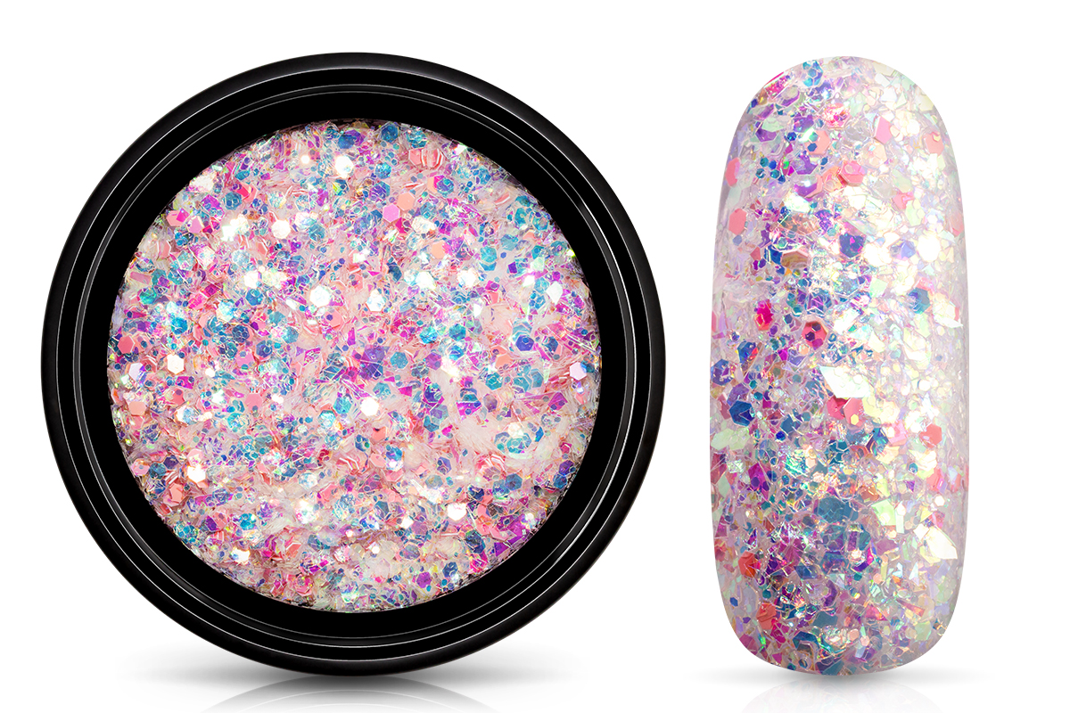 Jolifin LAVENI Mermaid Flakes Glitter - white rose