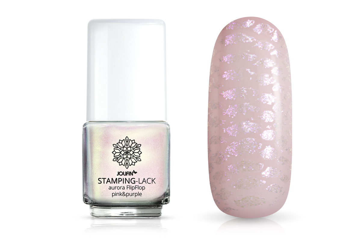 Jolifin Stamping-Lack - aurora FlipFlop pink & purple 12ml
