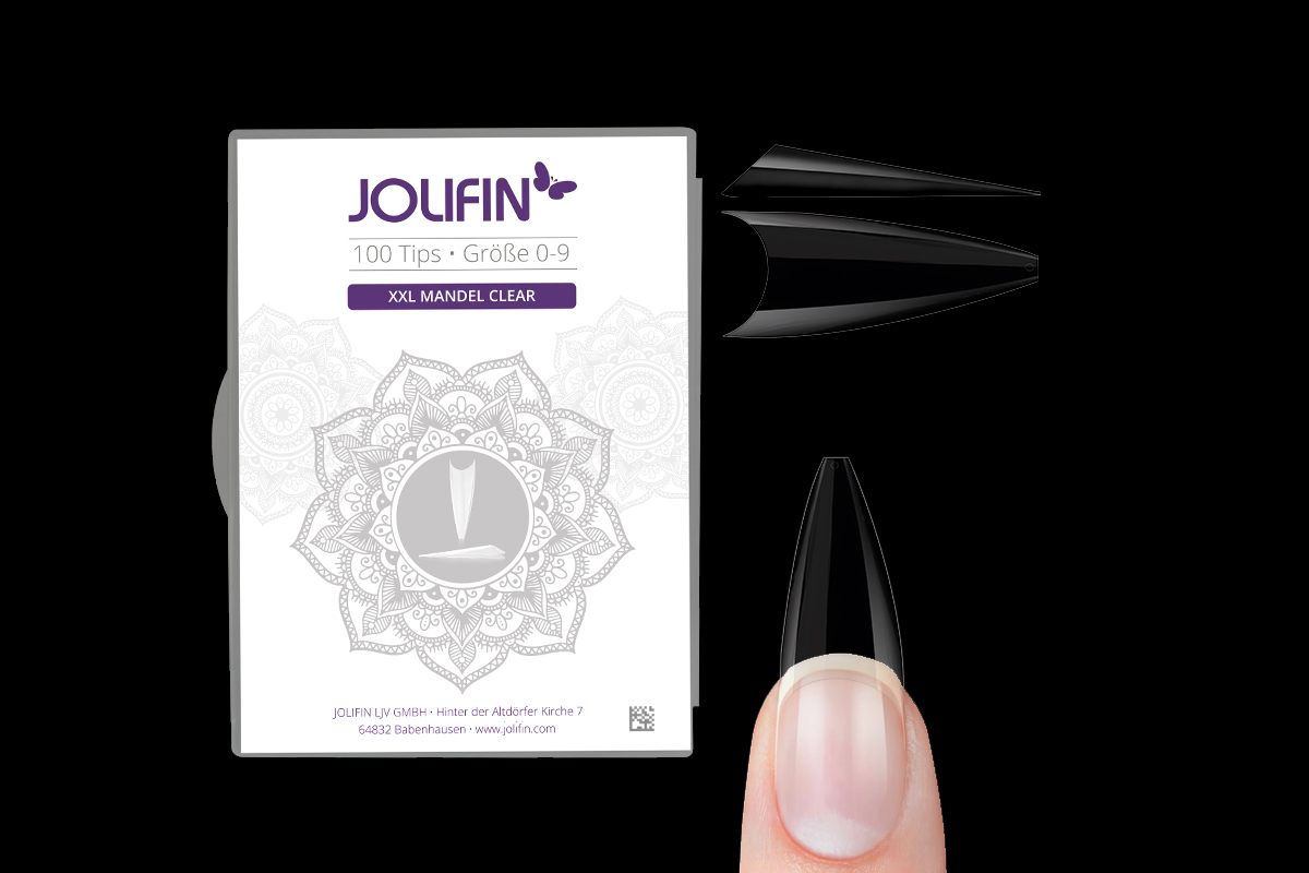 Jolifin 100er Tipbox - XXL Mandel clear