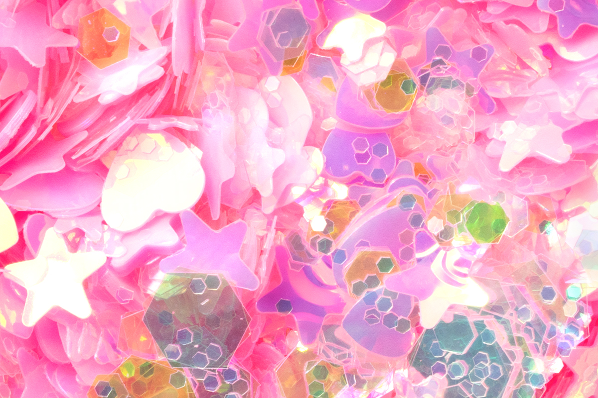 Jolifin Hearts Glittermix - pastel pink