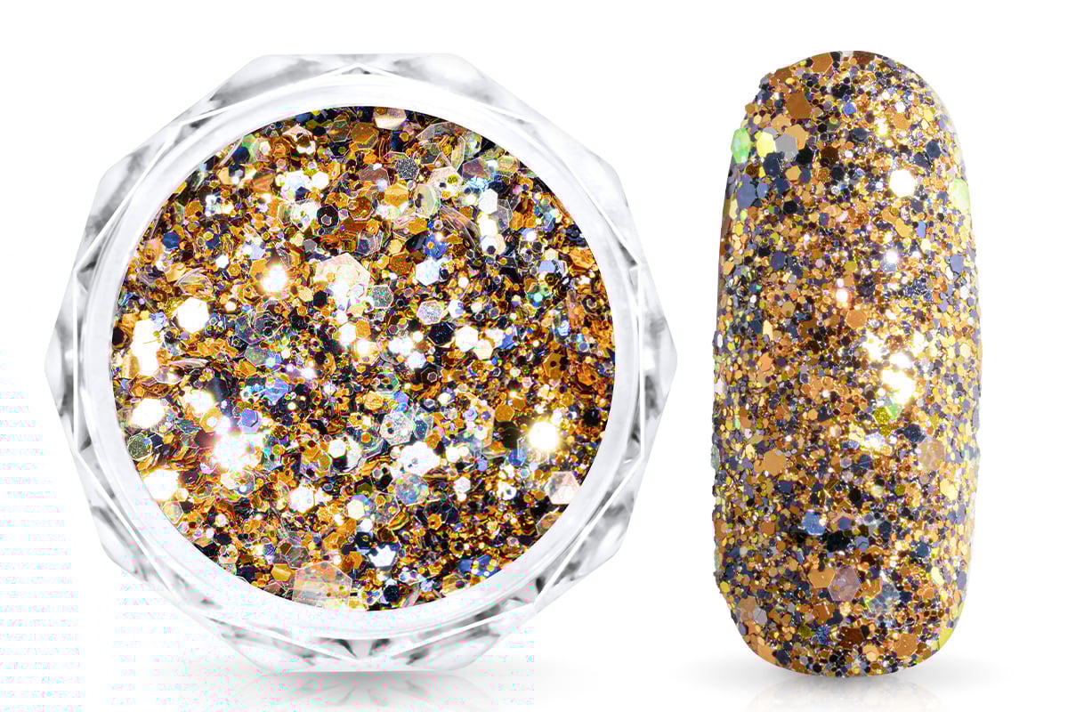 Jolifin Hexagon Glittermix - caramel sand