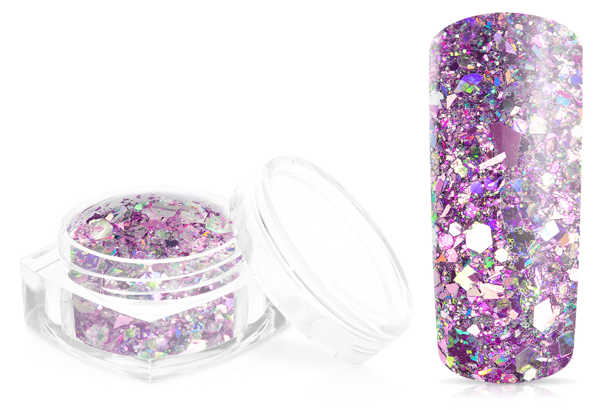 Jolifin Hexagon Glittermix silver-rose