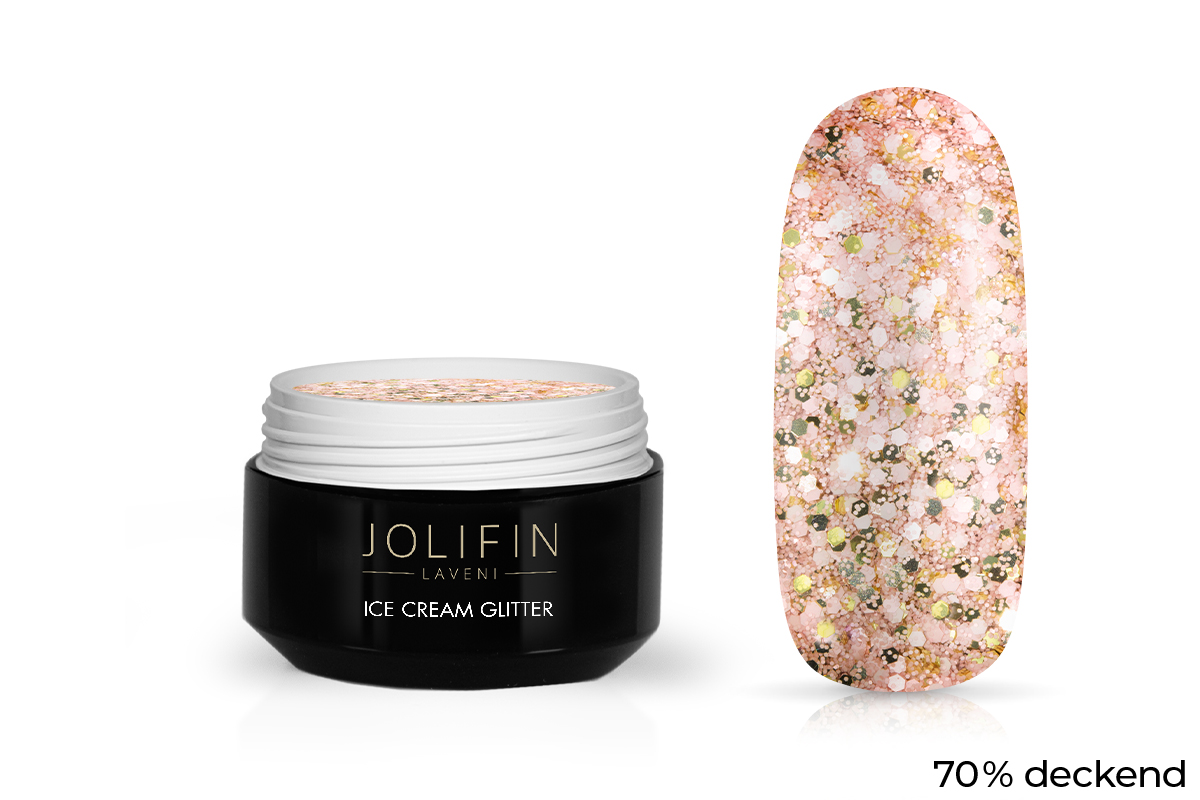 Jolifin LAVENI Farbgel - ice cream Glitter 5ml
