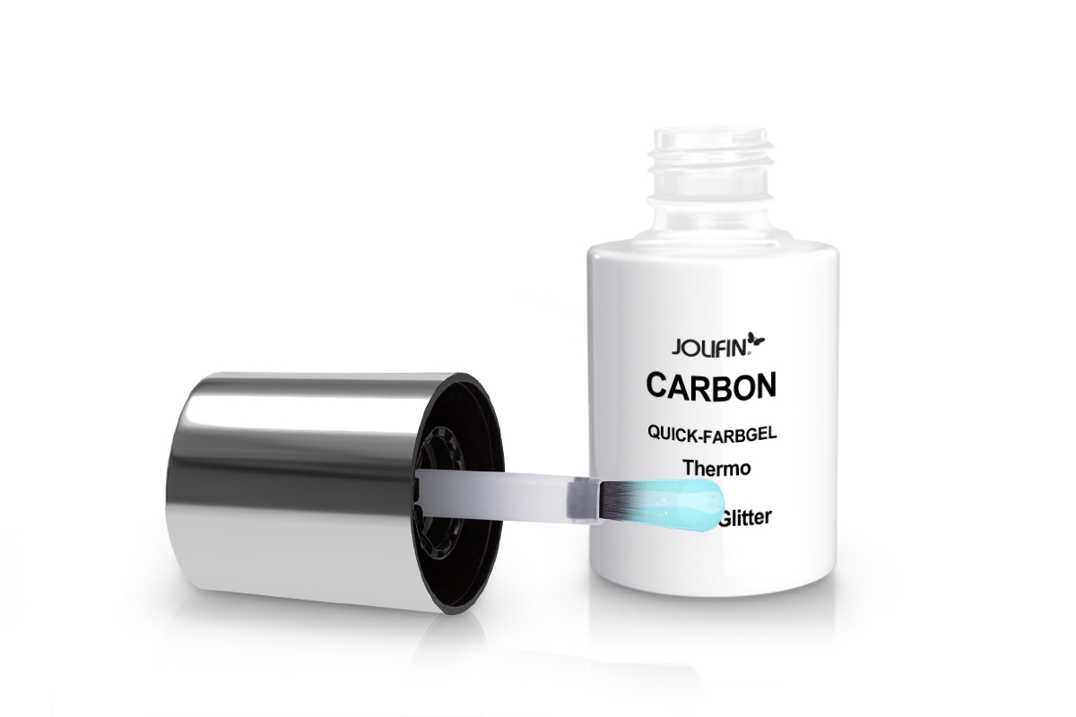 Jolifin Carbon Quick-Farbgel Thermo türkis glitter 11ml