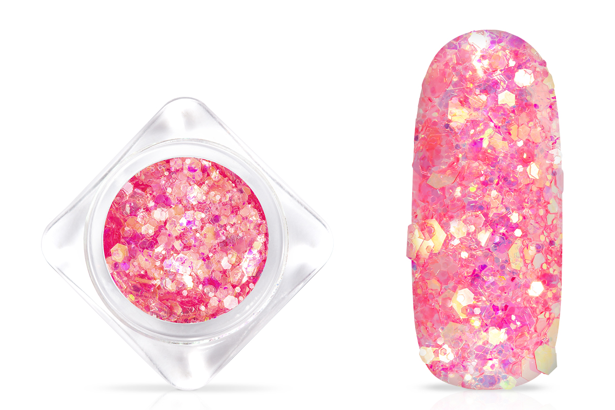 Jolifin Hexagon Glitter - candy red