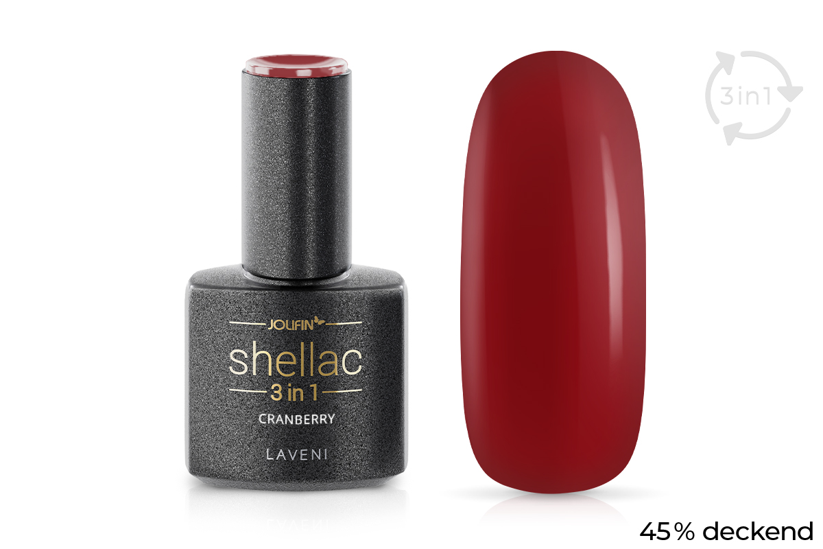 Jolifin LAVENI 3in1 Shellac - cranberry 10ml