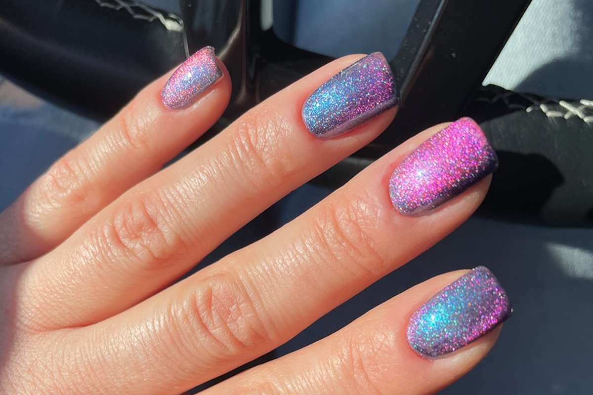 Jolifin LAVENI Shellac - Cat-Eye 9D chameleon purple-ocean 10ml