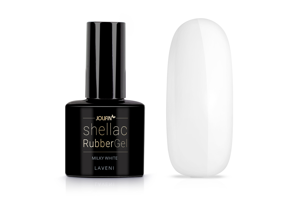 Jolifin LAVENI Shellac RubberGel - milky white 10ml