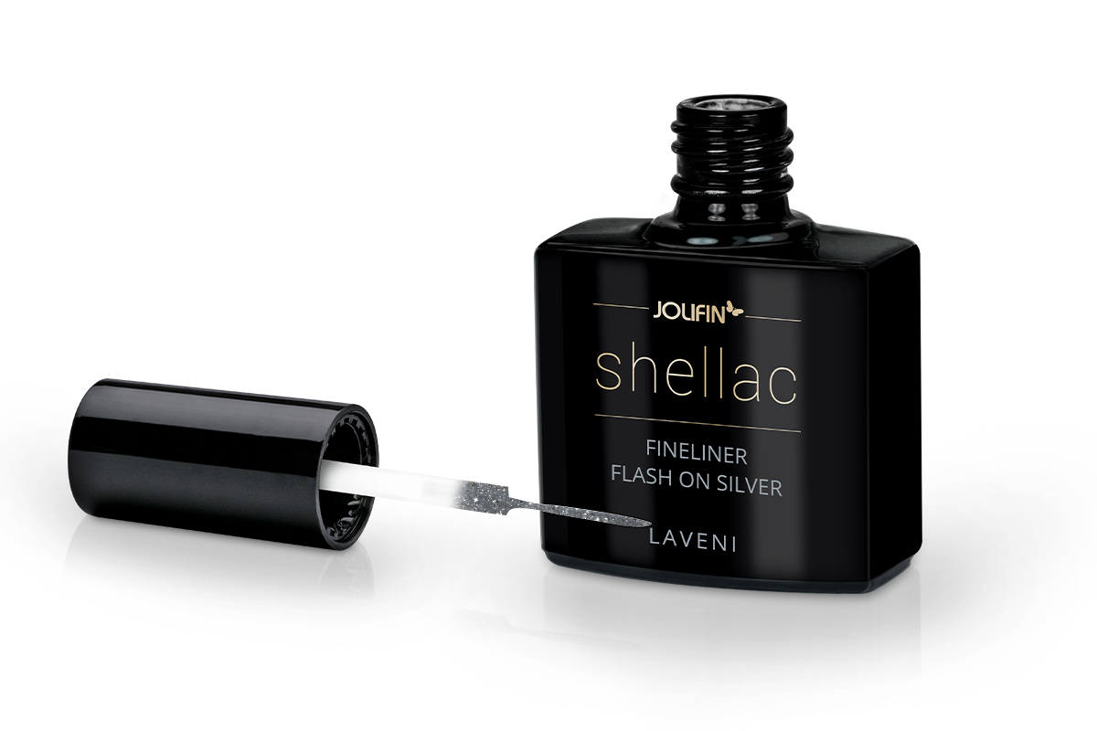 Jolifin LAVENI Shellac Fineliner - FlashOn silver 10ml