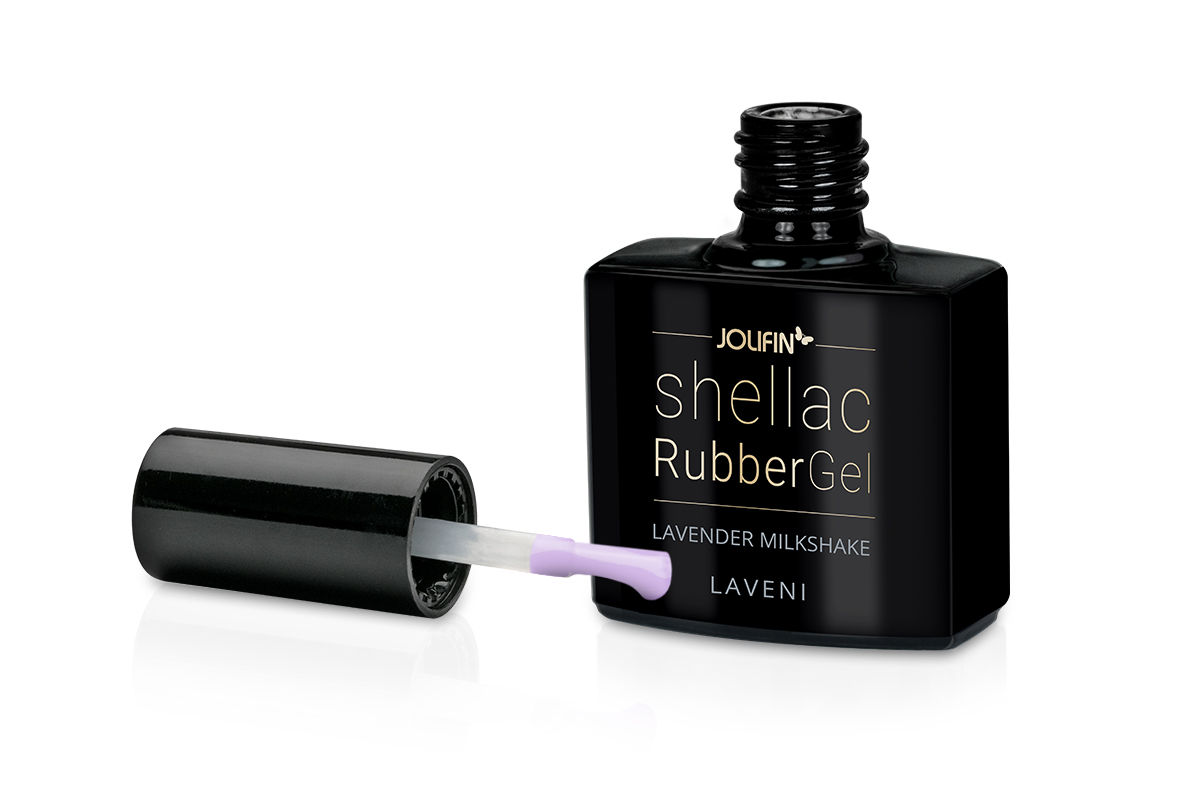 Jolifin LAVENI Shellac - RubberGel lavender milkshake 10ml