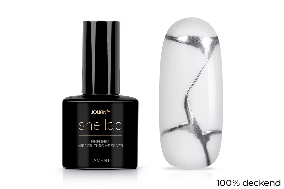 Jolifin LAVENI Shellac Fineliner - Mirror-Chrome silver 5ml