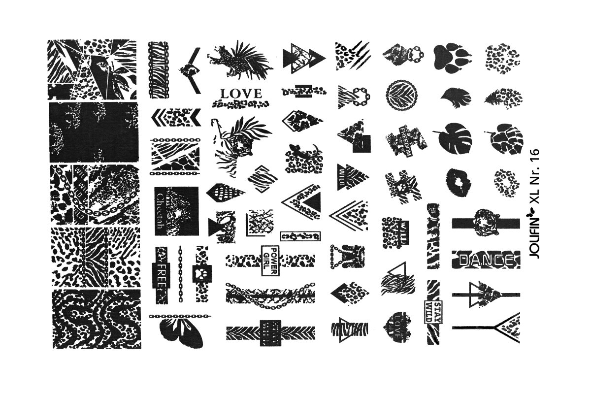 Jolifin Stamping-Schablone XL - Nr. 16