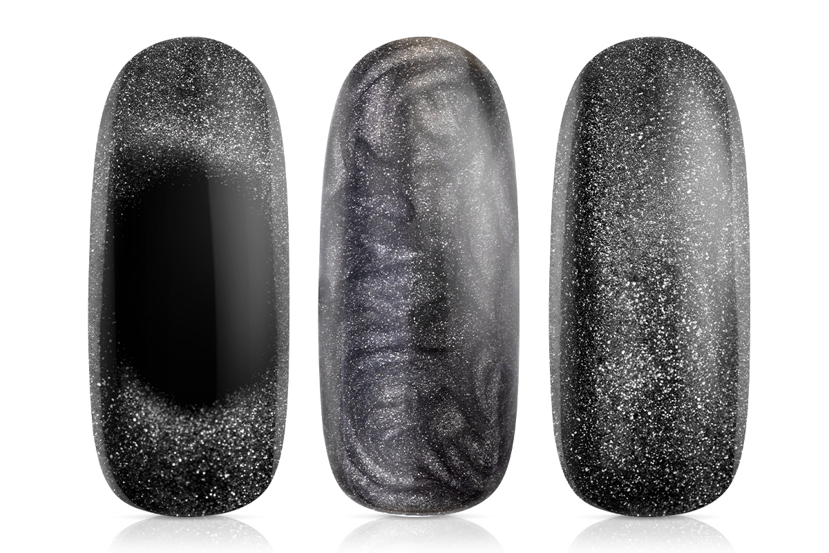 Jolifin LAVENI Shellac - Cat-Eye pearl black 10ml