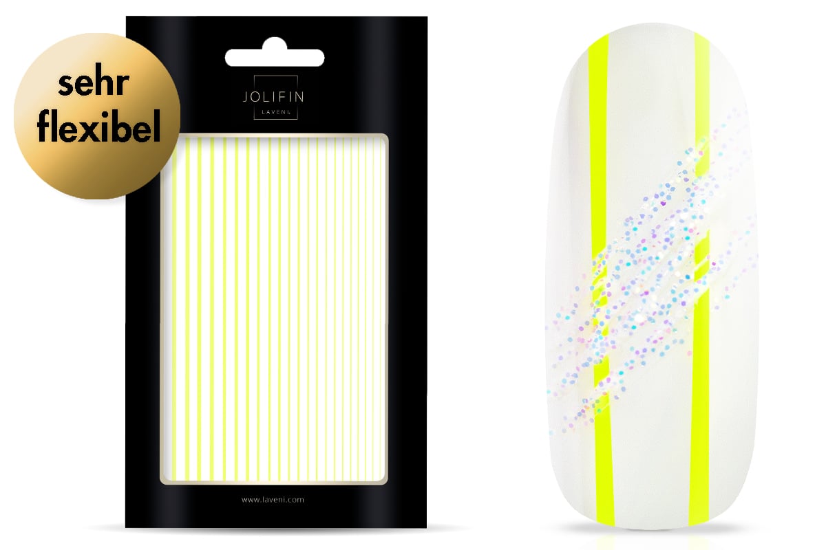 Jolifin LAVENI XL Sticker - Stripes neon-yellow