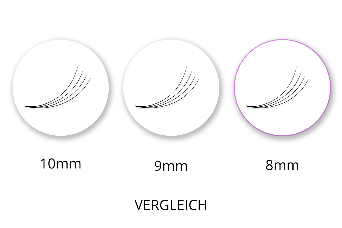 SingleBox 8mm - 4D Wimpernfächer C-Curl 0,07