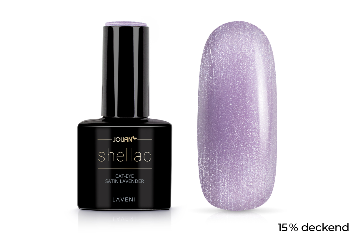 Jolifin LAVENI Shellac - Cat-Eye satin lavender 10ml