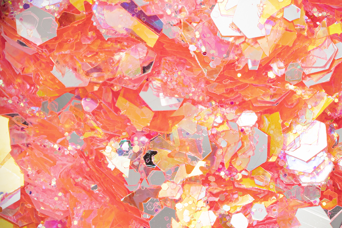 Jolifin LAVENI Hexagon Glitter - Aurora silver-apricot