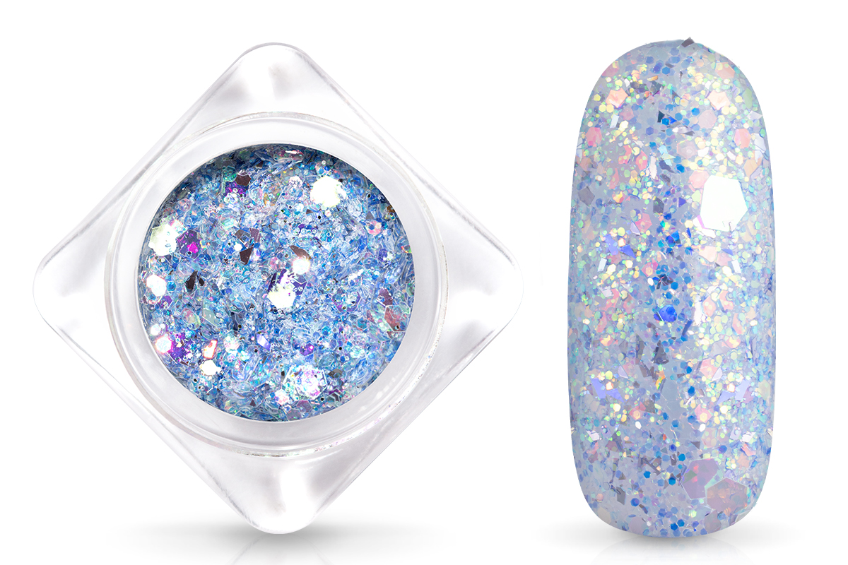 Jolifin Hexagon Glittermix - hologramm blueberry