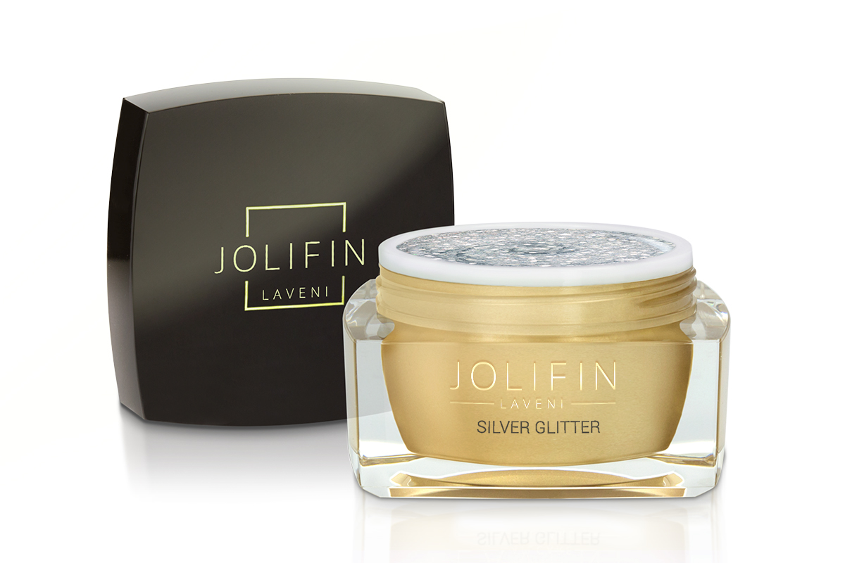 Jolifin LAVENI Farbgel - silver Glitter 5ml