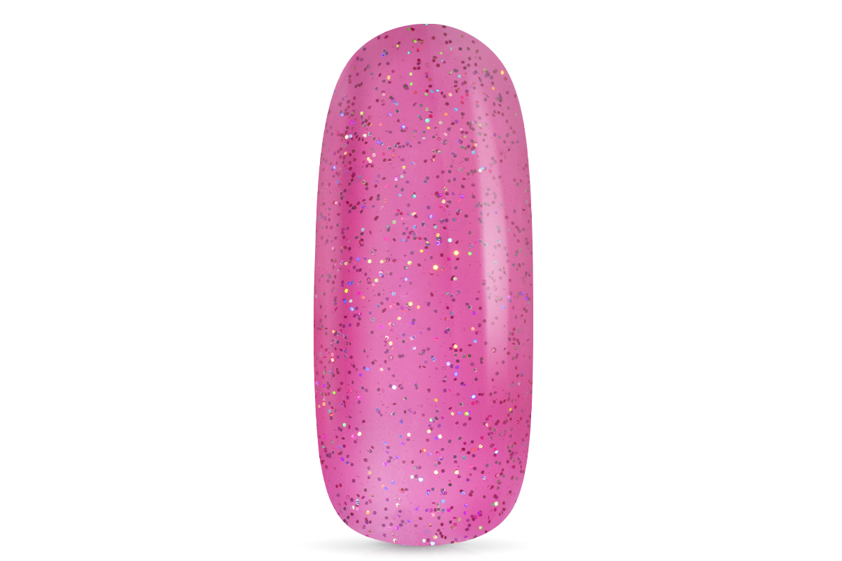 Jolifin LAVENI Shellac - Top-Coat ohne Schwitzschicht Glas magenta Glitter 10ml
