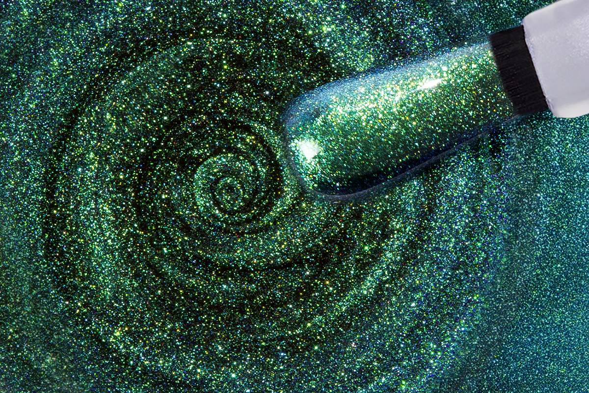 Jolifin LAVENI Shellac - Extreme Cat-Eye galaxy smaragd 10ml
