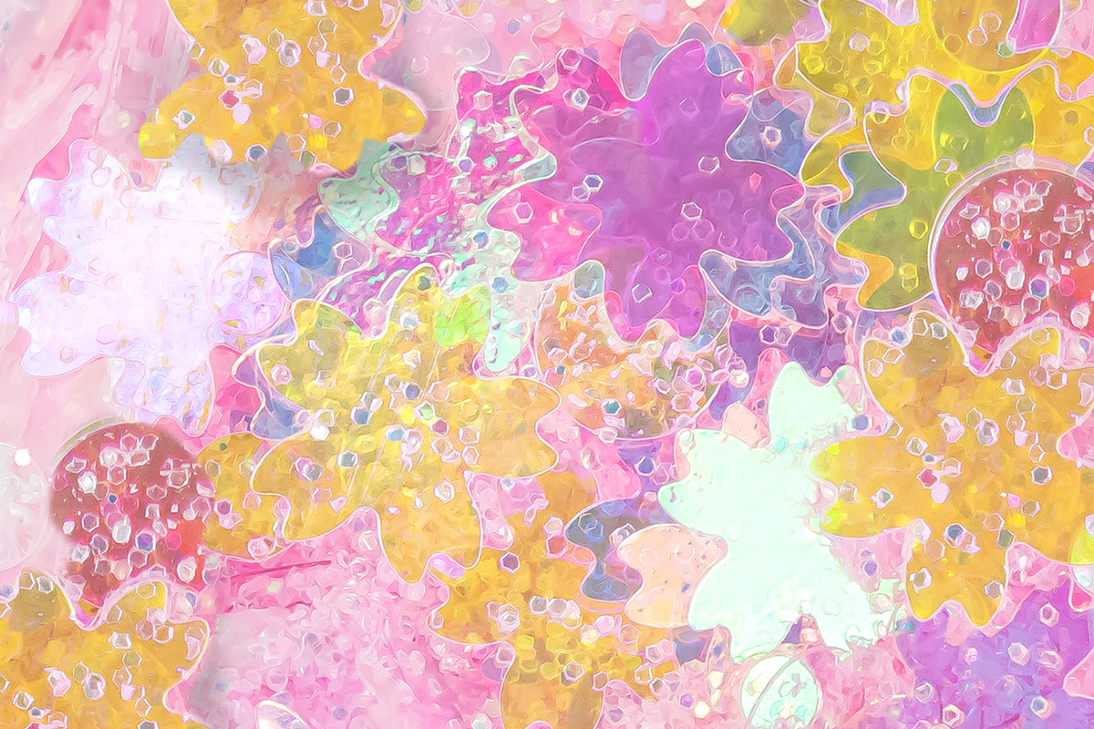 Jolifin Fancy Glittermix - pink flower