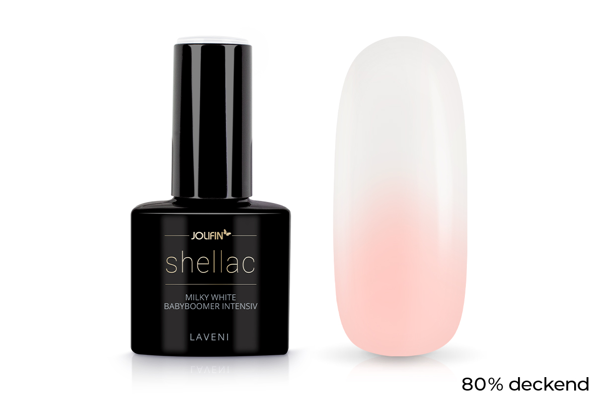 Jolifin LAVENI Shellac - milky white babyboomer intensive 10ml
