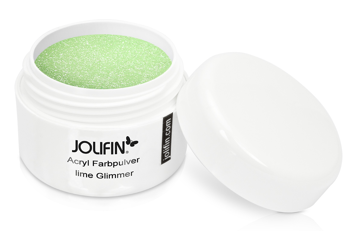 Jolifin Acryl Farbpulver - lime Glimmer 5g