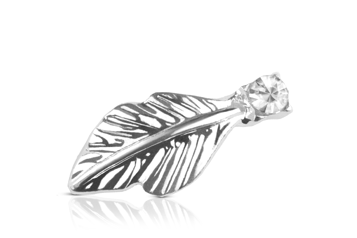 Jolifin Overlay - Feder silber mit Strass