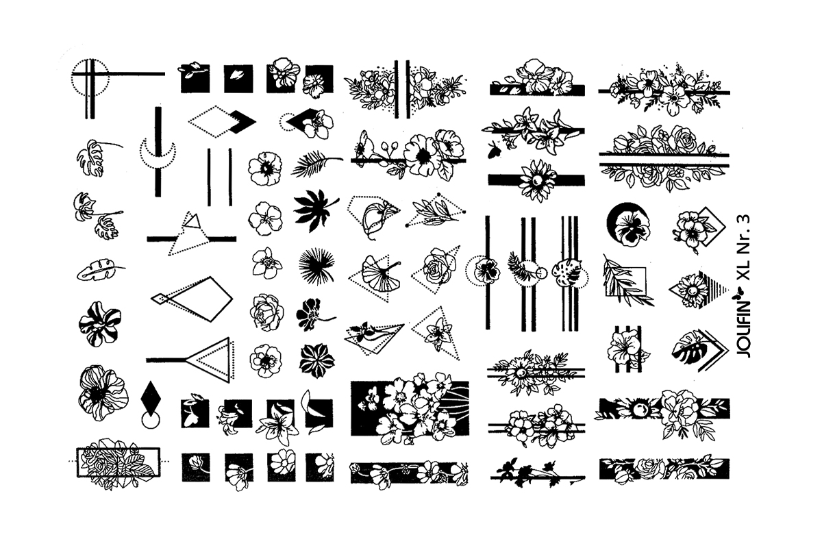 Jolifin Stamping-Schablone XL - Nr. 3