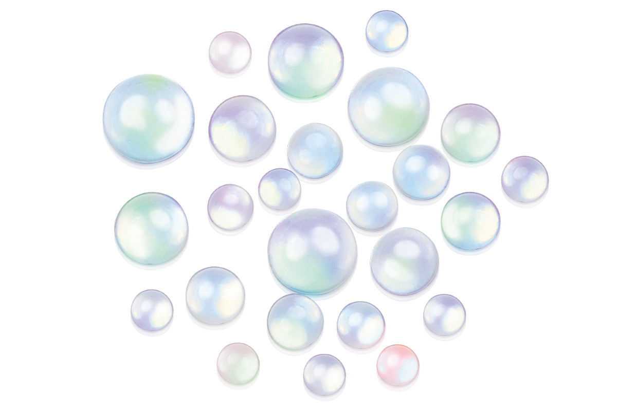 Jolifin half pearls - Bubbles clear aqua