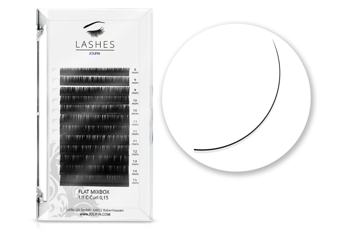 Jolifin Lashes - MixBox Flat - 1:1 C-Curl 0,15