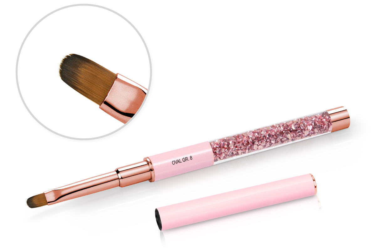 Jolifin Gemstone Gel-Pinsel Rosé - oval Gr. 8