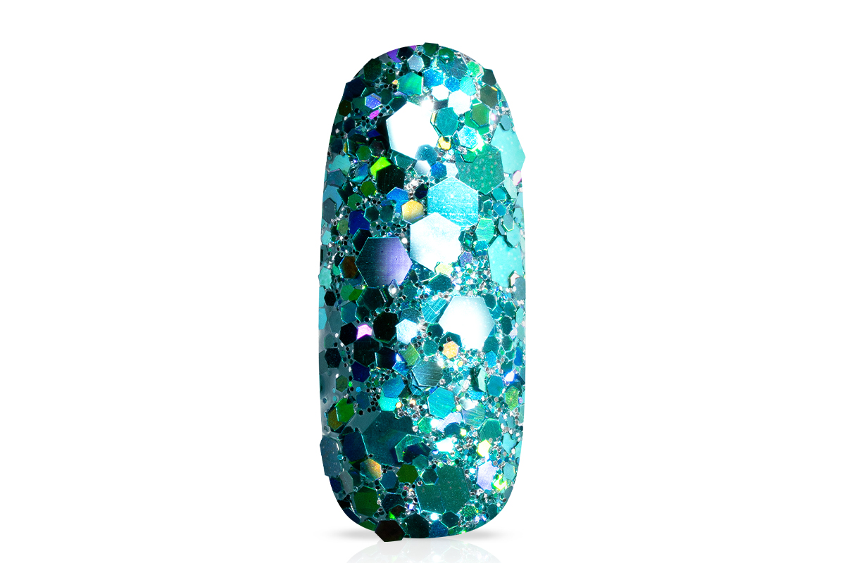 Jolifin Hexagon Glittermix - hologramm türkis