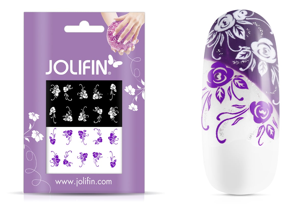 Jolifin Nailart Tattoo purple and white Nr. 6
