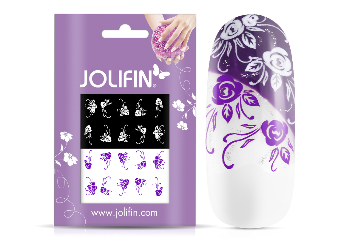Jolifin Nail Art Tattoo purple and white No. 6