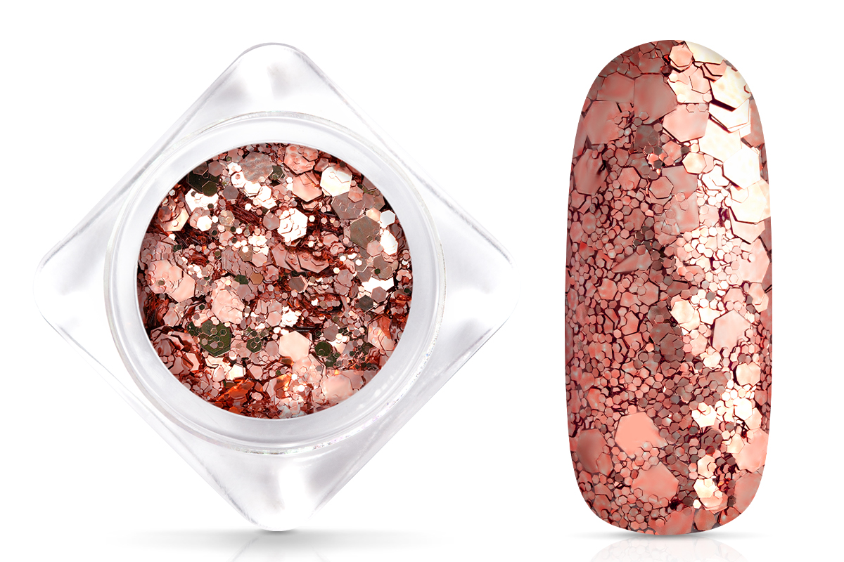 Jolifin Hexagon Glittermix - creamy rosé-gold