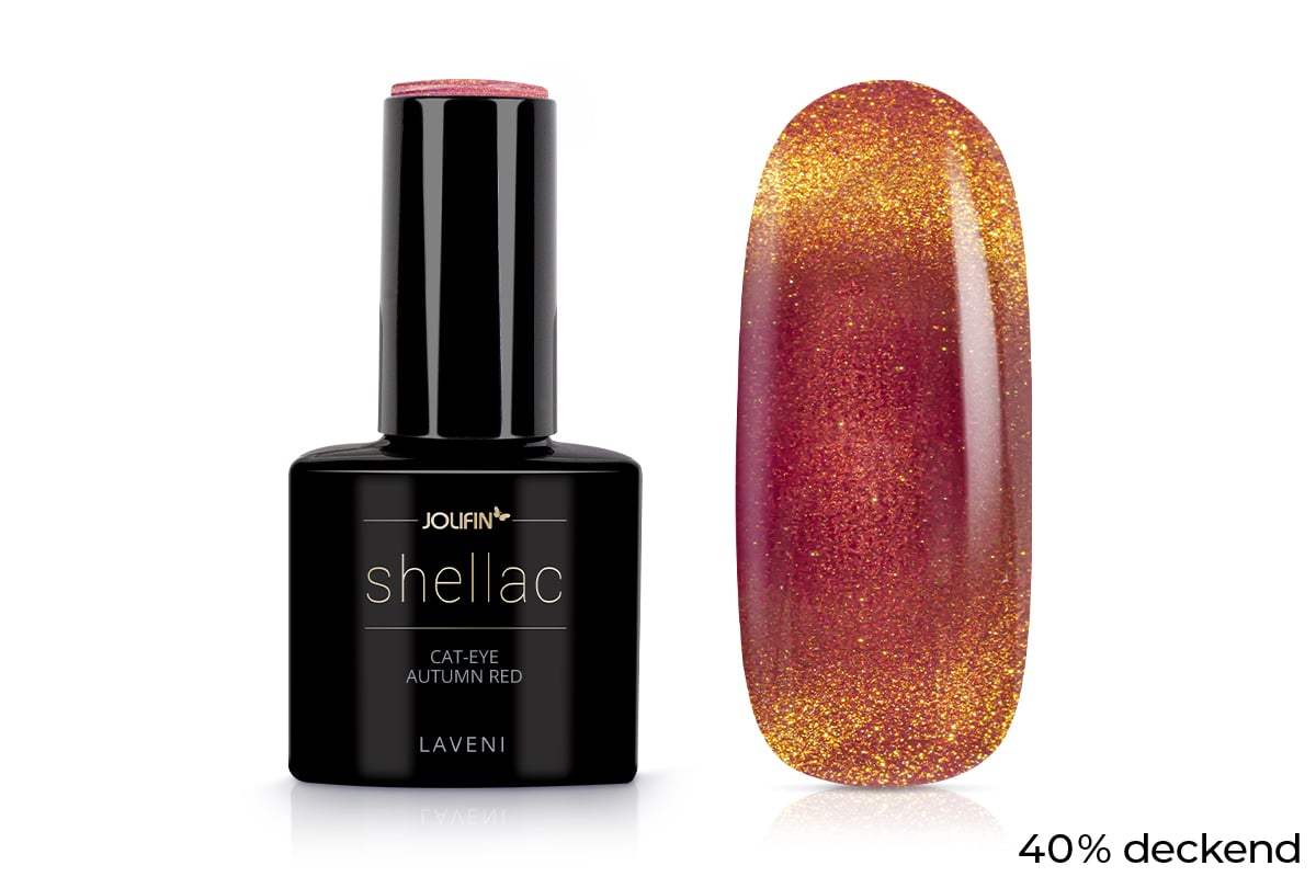 Jolifin LAVENI Shellac - Cat-Eye autumn red 10ml