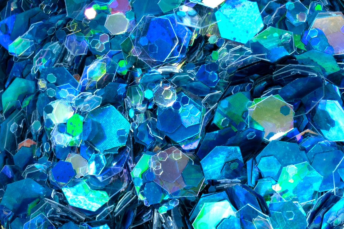 Jolifin Hexagon Glitter - ocean irisierend